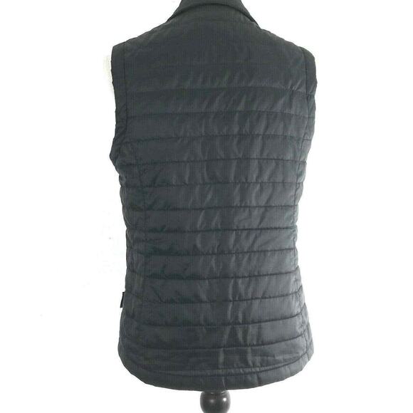 Charles‎ River Quilted Vest Womens Small Primaloft Full Zip Pockets Black Gray - Picture 2 of 6